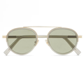 Cinzento Brilhante + Lente Verde / Metal / 51